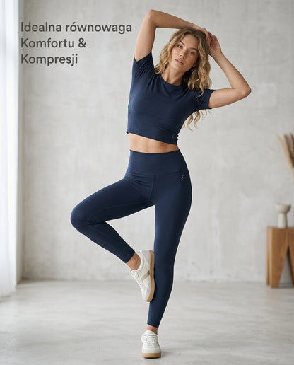 Legginsy treningowe Krakow — wyszczuplające, z wysokim stanem, efektem scrunch i kieszeniami